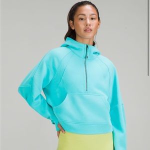 SOLD Lululemon oversized half zip scuba- electric turquoise
